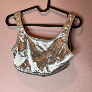 Gap metallic silver active wear bra made in the USA